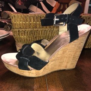 Michael Kors Black Suede Wedges! Size 7.5!
